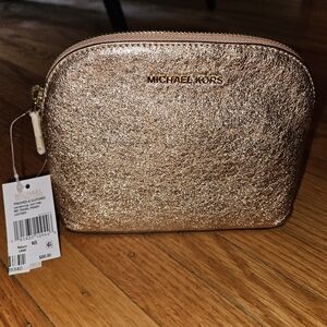 Rose Gold Michael Kors Medium Travel Pouch